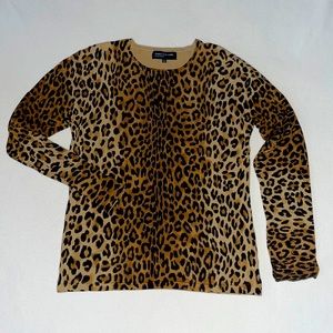 Jones New York Animal Print Crew Sweater